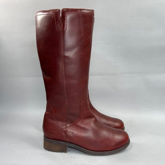 UGG Dahlen Stout Boots Women's Size 10 Tall Leather Fully Insulated Riding Boots - Picture 1 of 16